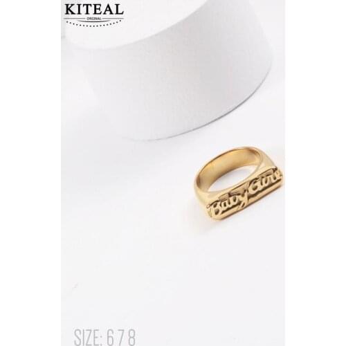 KITEAL Hot New Gold Filled size 6 7 8 Perfume women ring Baby girl Letters Jewelry on the neck Luxury Jewelry