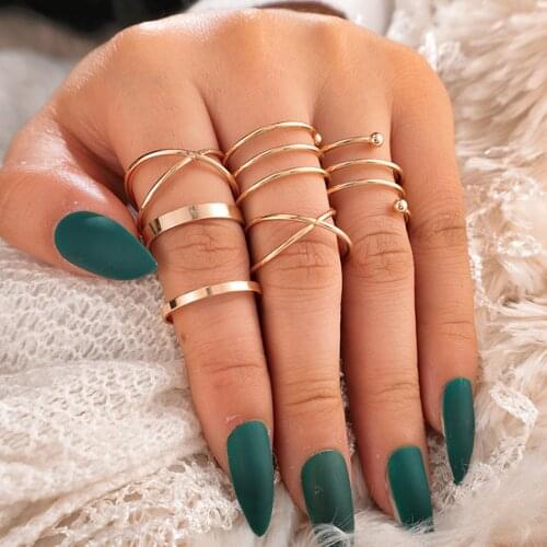 6 pcs/lot New Thin Multilayer Spiral Joint Finger Rings Sets Gold Ring Cross Open Knuckle Rings for Women Hoop Kольцо Jewelry