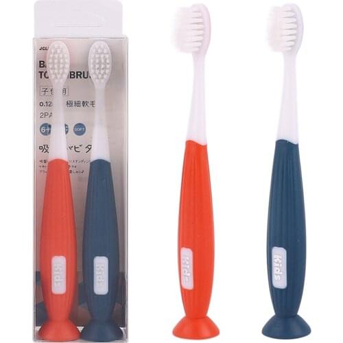 2PCS Kids Toothbrush Soft Bristles Manual Toothbrushes Free with Suction Cup for Boys Girls Age 6-12 3-6 Oral Care Toothbrush