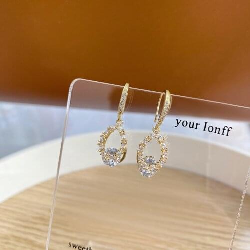 Korea New Fashion Jewelry Exquisite 14K Real Gold AAA Zircon Earrings Generous Water Drop Pendant Womens Wedding Party Earrings