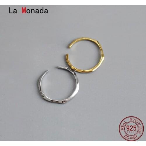 La Monada 52mm-56mm Women Ring 925 Sterling Silver Irregular Beautiful Rings For Women 925 Silver Fine Jewerly Rings Woman Open