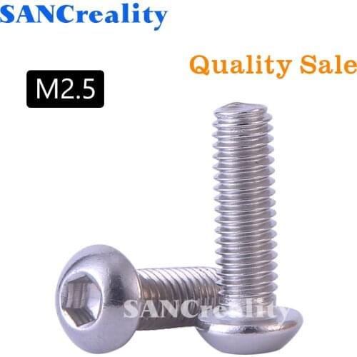 M2.5 304 stainless steel Allen Hex Hexagon Socket Button Head Screws Bolt/Pan head hexagon screw