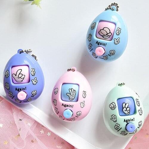 2021 Mini Finger-guessing Game Rock Paper Scissors Toy Egg Key Pendant Play Round Delicate And Chain Funny G0A7