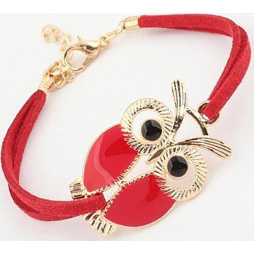 Fashion Vintage Handmade Owl Leather Bracelet Charm for Women Party Jewelry Cute Gifts h bracelet