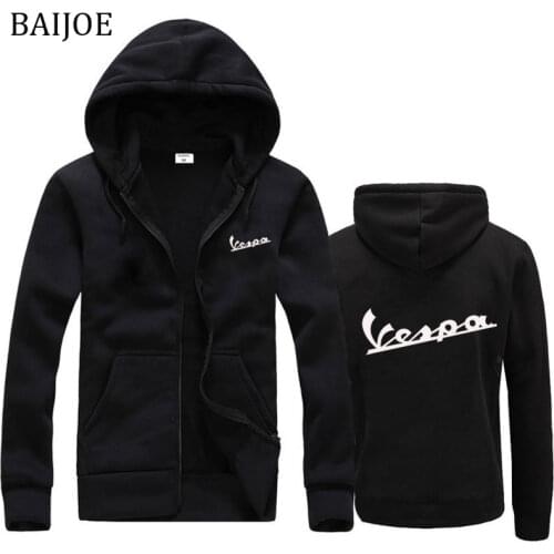 2018 Spring New Hoodies men/women Vespa print Hoodies Sweatshirts Motorcycle Casual Winter Hooded Jackets