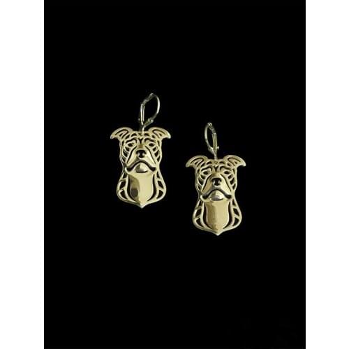 New Trendy High Quality Pit Bull Terrier Drop Earrings Gold Silver Color Plated Animal Dog Earrings For Women Aros
