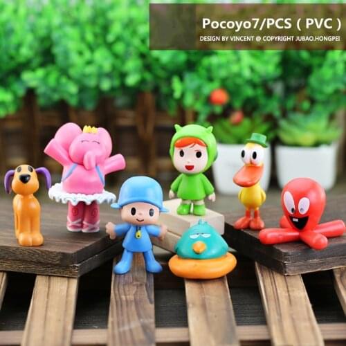 2021 new small P Youyou ornaments Pocoyo doll cake baking hand-made toys doll room decoration kids gifts