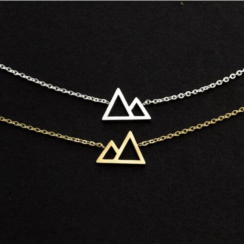 Wholesale 10piece Top Quality Stainless Steel Bracelets Women Fashion Ttriangle Mountain Bracelets & Bangle