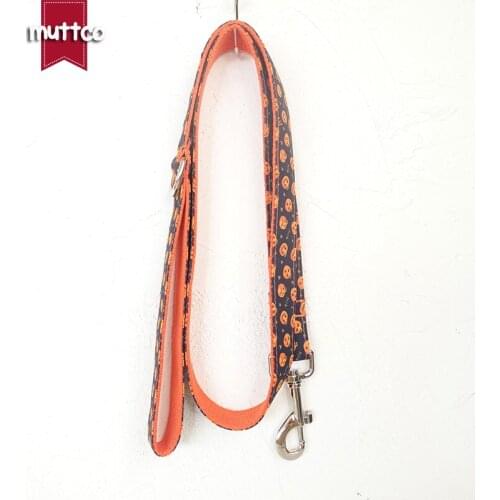 MUTTCO Adjustable dog collar leash set for pets THE pumpkin dog accessory pet supply for small medium large dog 5 sizes UDL086