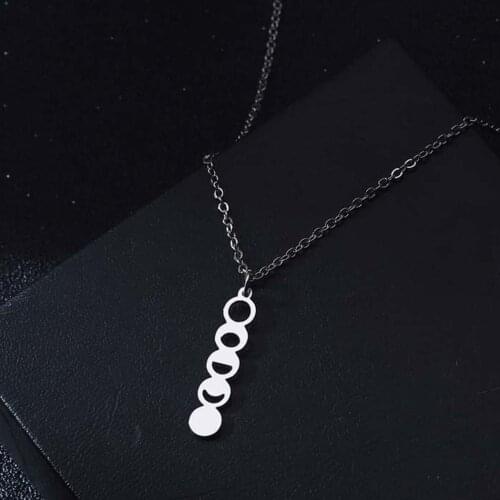 Todorova Fashion Lunar Moon Phase Pendant Necklace For Women Universe Galaxy Themed Necklace Stainless Steel Jewelry