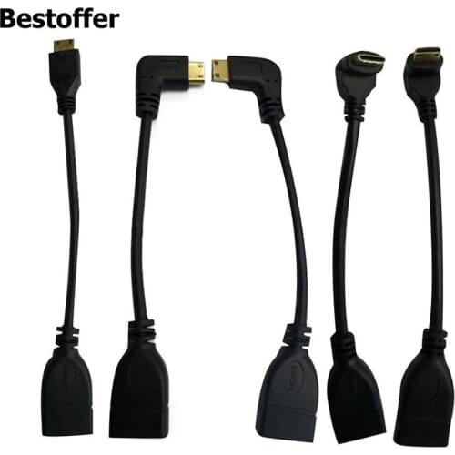 Up Down Right Left Angled Mini HDMI Male to HDMI Female Converter Adapter Cable 15cm Length