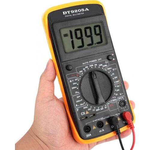 DT-9205A Handheld LCD Digital Multimeter AC/DC Volt Amp Ohm Capacitance Hz Tester Ammeter Voltmeter Measuring Access
