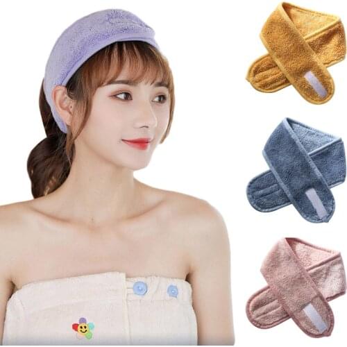 Yoga Headband Women Coral Fleece Hair Band Sports Casual Headwear Wash Makeup Hairdresser Velcro Hair Accessories Makeup Tools