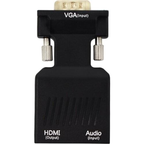 VGA to HDMI Converter 1080 P VGA to HDMI adapter with Video 1080P for PC Laptop to HDTV Projector with audio cable