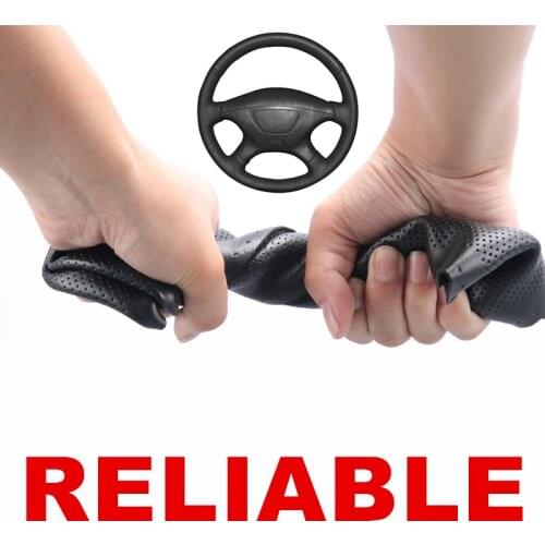 Hand stitched Black PU Artificial Leather Car Steering Wheel Cover for Mitsubishi Pajero Sport 2004 Montero Sport 2004