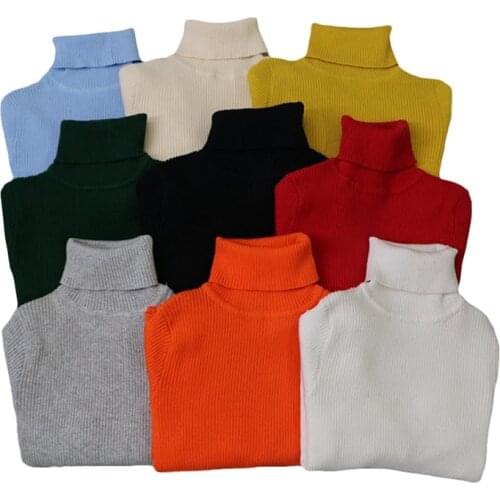 Baby Girls Sweater jumper Autumn Winter Kids Knitted Pullovers Turtleneck Warm Outerwear Girls Spring Sweater Clothes 12M-14T