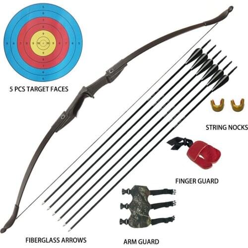 D&Q Recurve Bow and Arrow Set For Adults 30 40 Lbs Takedown Bows Shooting Archery Accessories With Arrows Target Left Right Hand