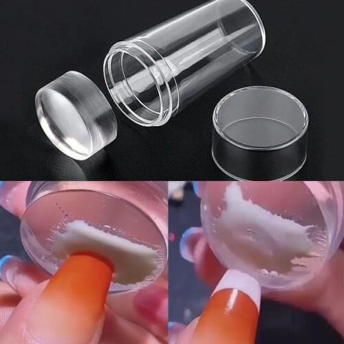 Silicone Transparent Nail Art Stamping Scraper Set Gel Polish Design Print Stamp Manicure Tool