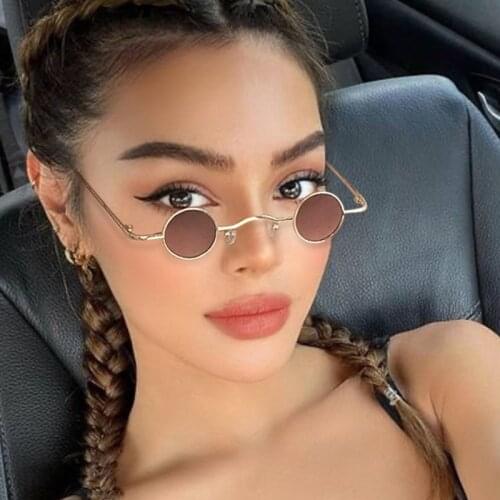 FEISHINI 2020 Classic Vintage Gothic Vampire polarized Round Sunglasses Men Small SteamPunk Brand Design Glasses Oculos De Sol