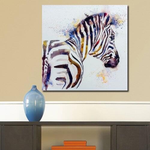 Modern Colorful Zebra Wall Art Picture Printed Canvas Oil Painting On Prints Dropshipping Cheap Posters Prints For Living Room