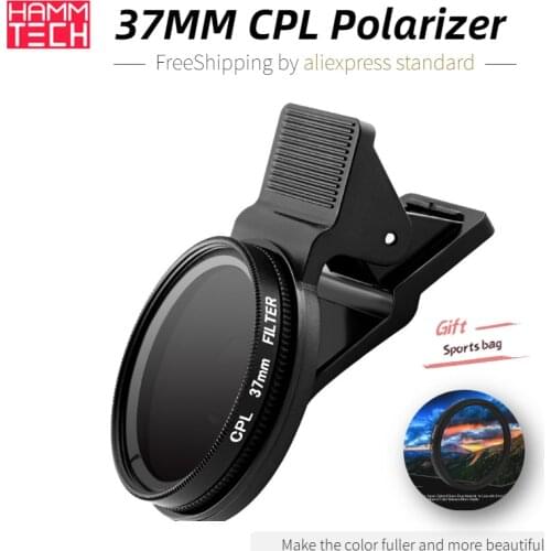 Ultra-thin CPL 37mm Cell Phone Polarized Lens The Reflective Nd Filter for Smartphone Camera Polarized Len for Mobile