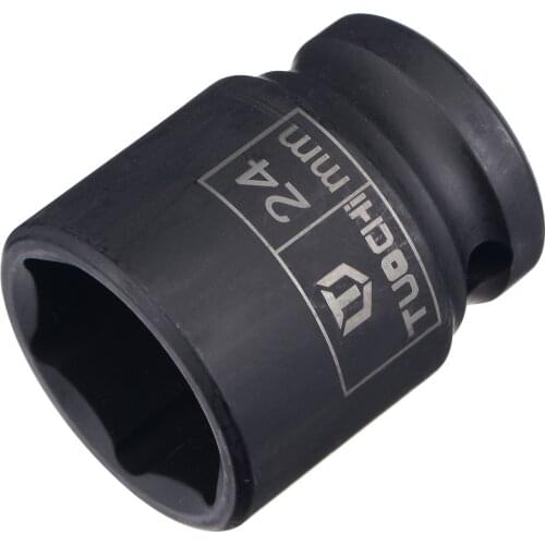Uxcell 1/2" Drive by 24mm 6-Point Impact Socket, CR-V 1.61" Length Shallow Metric Sizes