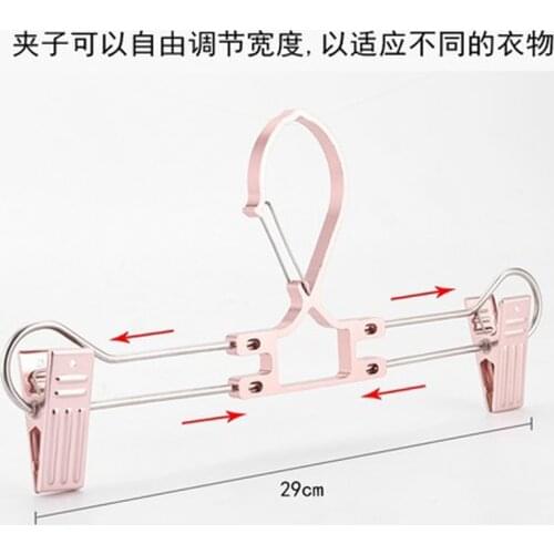 5pcs/lot 32.5cm Aluminum Alloy Pants Hangers Wind-proof Clips Multifunction Metal Hanger for Trousers Skirt Socks Underwears