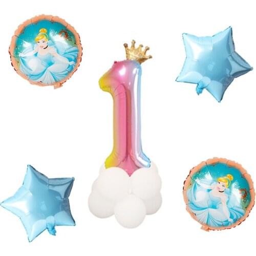 16pcs/lot Cinderella Princess Birthday party decorations kids toys air globos Baby Shower Kids Toys Children Ballons package