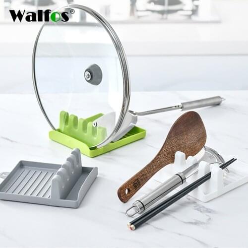 WALFOS Kitchen Spoon Holders Fork Spatula Rack Organizer Plastic Spoon Rest Chopsticks Holder Non-slip Spoon Pad Kitchen Utensil
