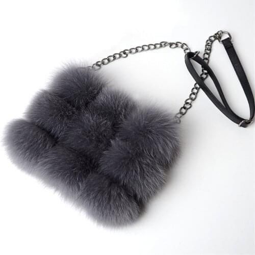 Woman bag genuine fox Fur leather handbags womens leather shoulder crossbody bags high quality women totes messenger bag