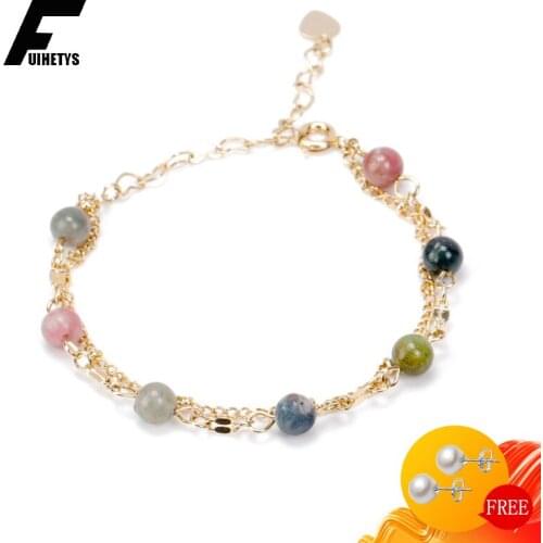 Trendy Women Bracelet 925 Silver Jewelry Accessories with Colorful Gemstone for Wedding Party Birthday Gift Ornaments Wholesale