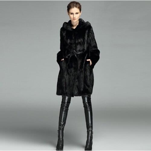 IFUR BIG SALE FREE SHIPPING hot new natural MINK fur long vest real MINK fur gilet winter high quality women real MINK fur coat