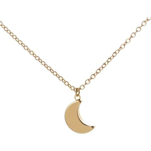 Oly2u 10pcs Simple Crescent Moon Women Necklace Plain Half Moon Pendant Necklaces for Women Gifts Fashion Jewelry Necklace XL187