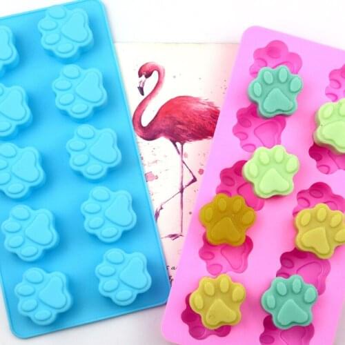 10 Cavity Cat Paw Bear Claw Silicone Cake Mold for Chocolate Bread Jelly Pudding Ice Cream Dessert Bakeware Decorating Tools