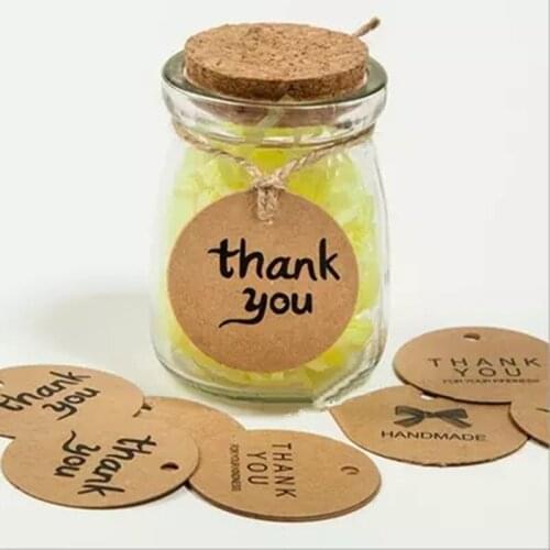 100pcs multi cute craft paper gift label tag handmade jewelry charms tag round wedding favors cookies decorative tag D5