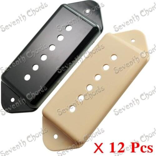 12 Pcs Dog ear P90 Style 6 Hole Electric Guitar Pickup Covers/Lid/Shell/Top - Black Cream for choose