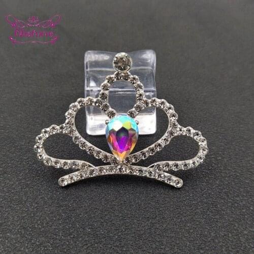 5.3*4.1 CM Colorful Rhinestone Buttons Fashion Alloy Crown Buckle DIY Handmade Toys Fancy Dress Party Decoration Accessories