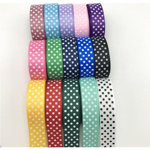 5yards/lot 3/4'' (20mm) Grosgrain Ribbon Printing Polka Dot Hair Bow Party Christmas Wedding Decoration DIY Gift Wrapping
