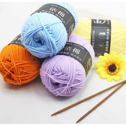 50 Grams/Ball Baby Milk Cotton Yarn For Hand Knitting Crochet Worsted Wool Thread Colorful Eco-dyed DIY Needlework