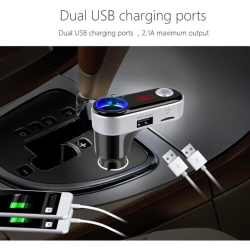 5V/2.1A Multifunction 4-in-1 CAR BC FM Transmitter With USB Flash Drives /TF Music Player USB Car Charger
