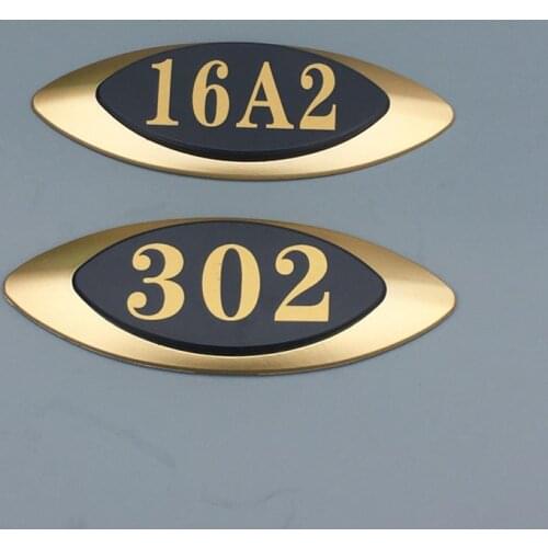 Acrylic House Number Hotel Door Number Plate Imitation Metal Plastic Customized Apartment Home Gate Custom Signs