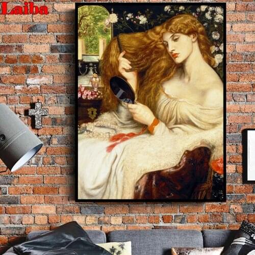 Noble queen Full Drill Square 5D Diamond Painting Diamond Embroidery Beauty combing hair mosaic Sale Cross Stitch Home Decor