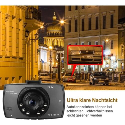 G-Sensor Car DVR Camera Full HD 1080P Car Driving Recorder Night Vision Dashcam Video Registrar With Windshild Holder SD 32G M-R