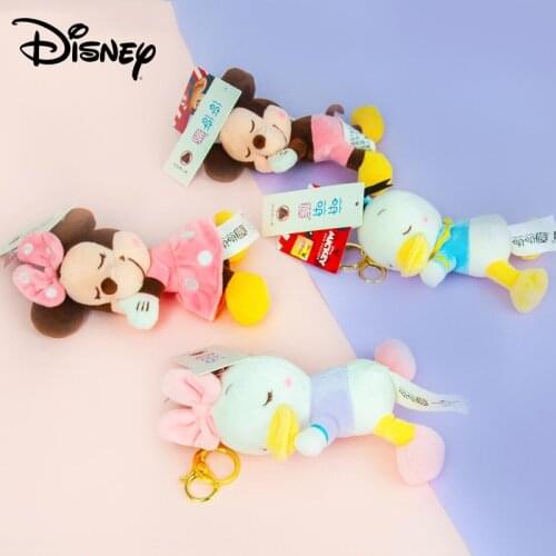 Disney Plush Keychain Cartoon Soft Stuffed Keychain Toys Mickey Minnie Mouse Daisy Donald Duck Cute Cartoon Key Ring Key Chain