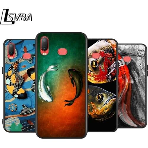 Fish Painting Art for Samsung Galaxy A9 A8 Star A750 A7 A6 A5 A3 Plus 2018 2017 2016 Black Phone Case Soft Cover