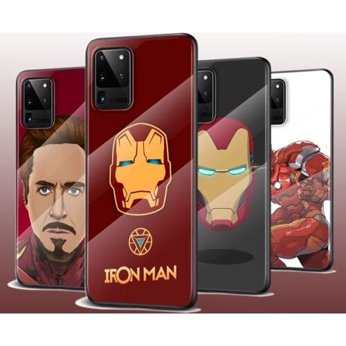 Tempered Glass Cover Iron Man on Marvel For Samsung Galaxy S20 FE S10e S10 S9 S8 Ultra Plus Lite Plus 5G Phone Case