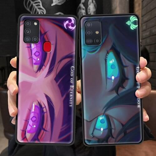 Black Case For Samsung Galaxy A51 A71 A21s A12 A31 A72 Soft Coque A52 A32 A41 Phone Cover Genshin Impact God of Contracts