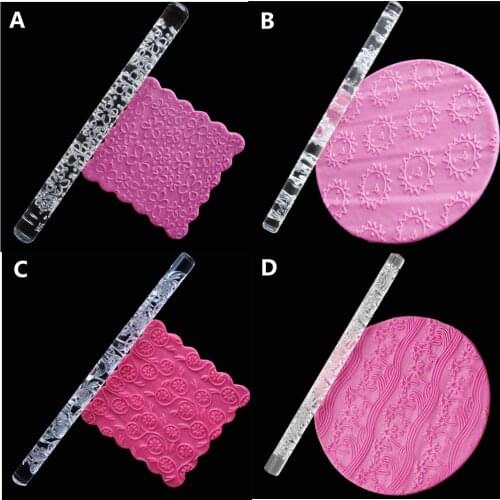 Chrysanthemums Plum blossoms Non-stick Rolling Pin Baking Cake Decorating Tools coconut palm waves sun flow Pastry Dough Roller