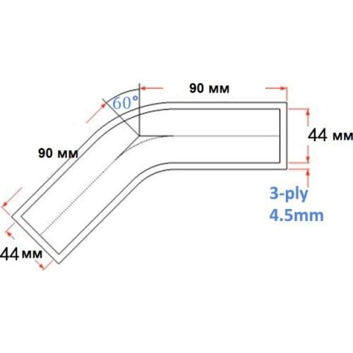 Customized hose id 44mm 60bend silicone straight hose 1pc leg lenght 90mm
