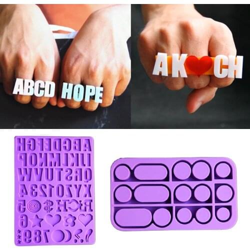 DIY Rings Resin Letter Silicone Mold Letter Word Jewelry Making Hip Hop Cool Stuff Mould for DIY Jewelry Craft Making